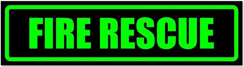 Kiwistar - Autoaufkleber - Grün - Schwarz - 30 x 8 cm - Fire Rescue - Hinweis Aufkleber Sticker für Auto, Kfz, Fahrrad, PKW, LKW