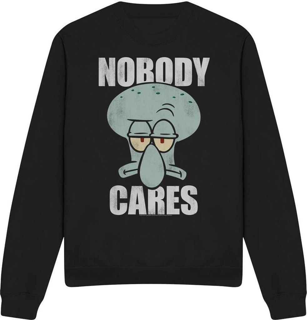SpongeBob SquarePants - "Nobody Cares Meme" Sweatshirt für Herren/Damen Uni TV12837 (XXL) (Schwarz)