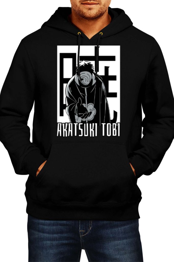 Herren Kapuzenpullover Japan Manga Comics Anime Naruto Akatsuki Tobi Var-029, Man S / Schwarz