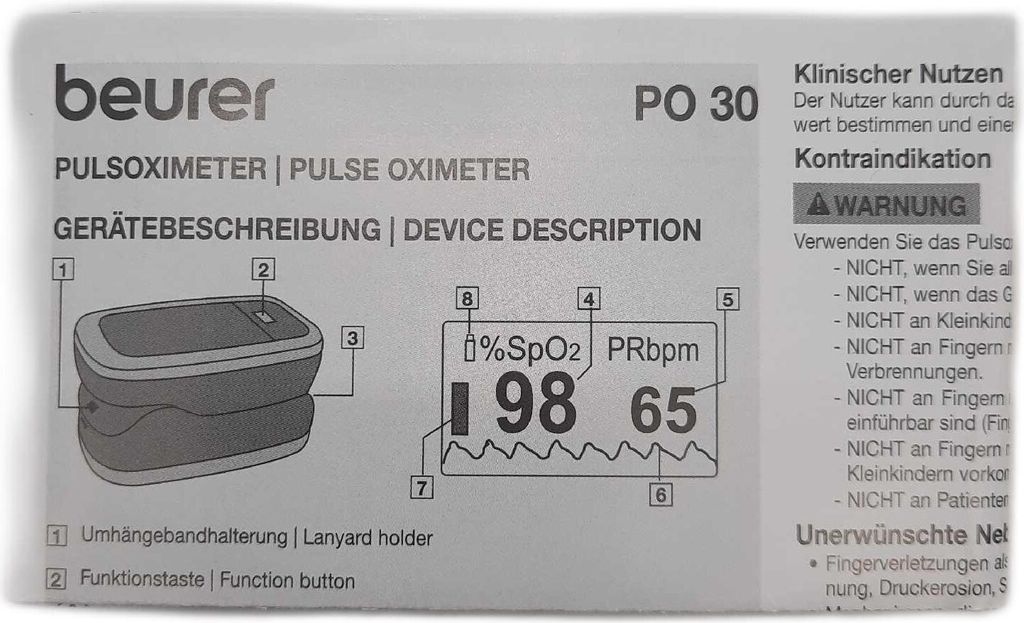 Beurer Pulsoksymetr PO30 Srebrny 454.30 Zdjęcie produktu 34