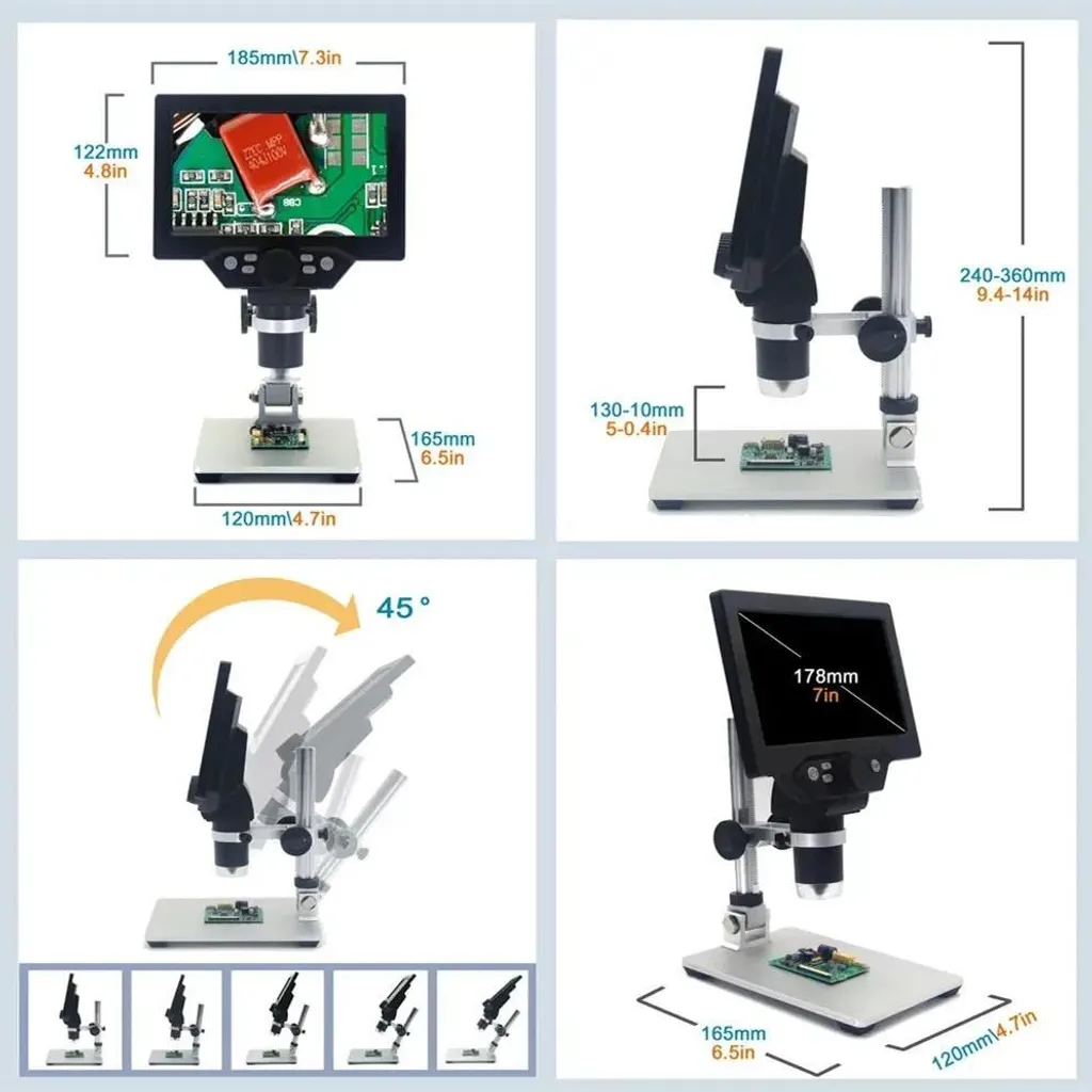 Microscope numérique G1200D 12MP écran 7 pouces HD pour soudure - Or - 6
