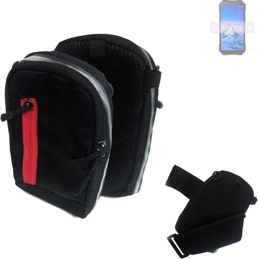 K-S-Trade Outdoor Gürteltasche Holster Umhängetasche kompatibel mit Doogee S61 schwarz Handy Tasche Case travelbag Schutz Hülle Handy Hülle