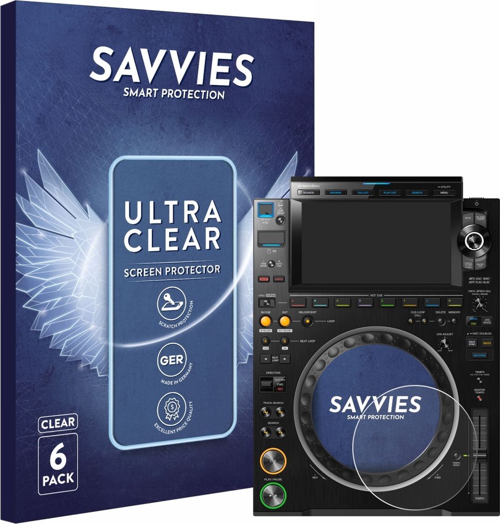 6x Für Pioneer CDJ 3000 (Kreis) Schutzfolie Savvies Displayschutz Display Schutz Folie Klar Transparent