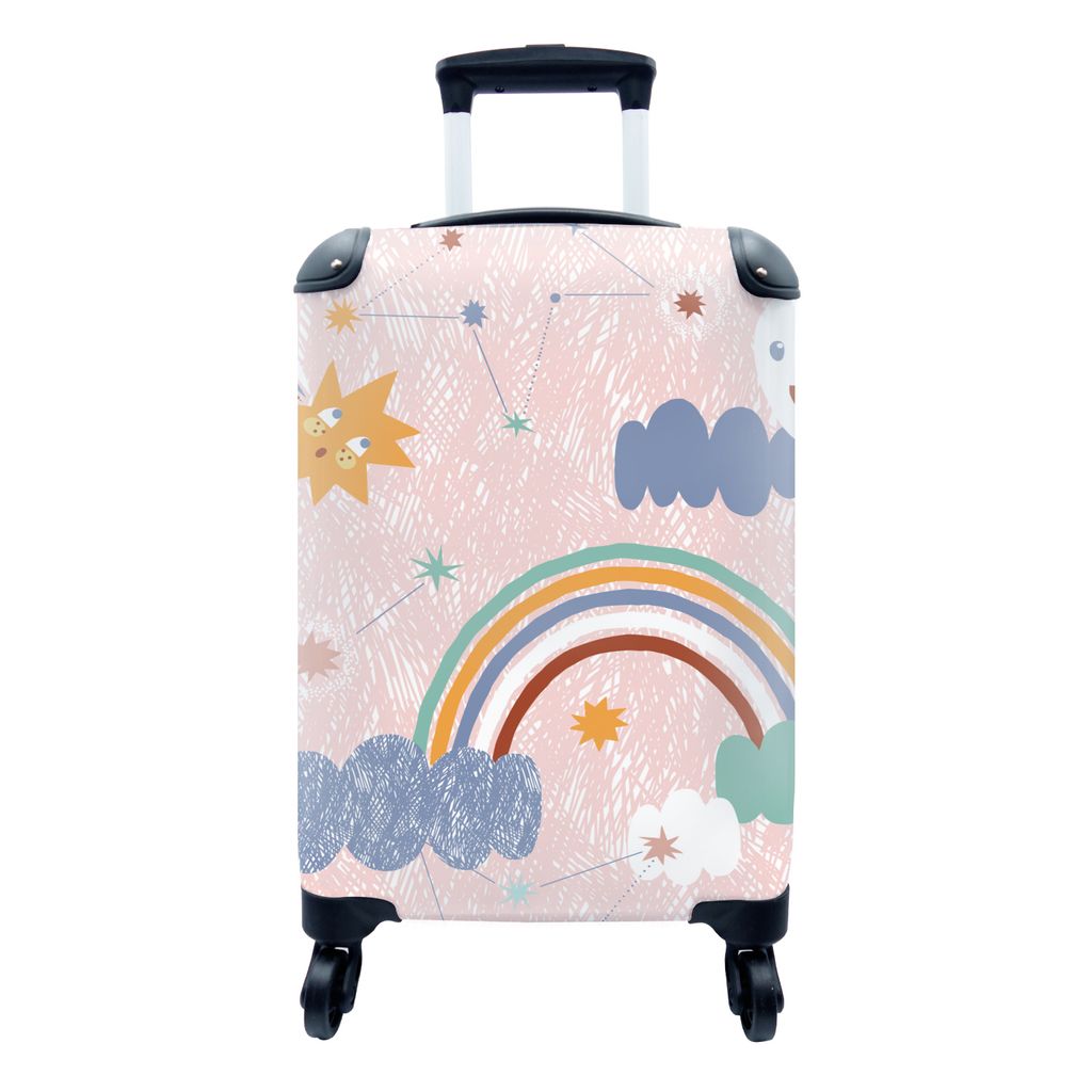 Blue Rainbow, multifunktional Vintage Mini-Koffer für Kinder Kleiner Koffer Reisen Augproveshak Kinder-Koffer Regenbogen-Wassermelone Obst 