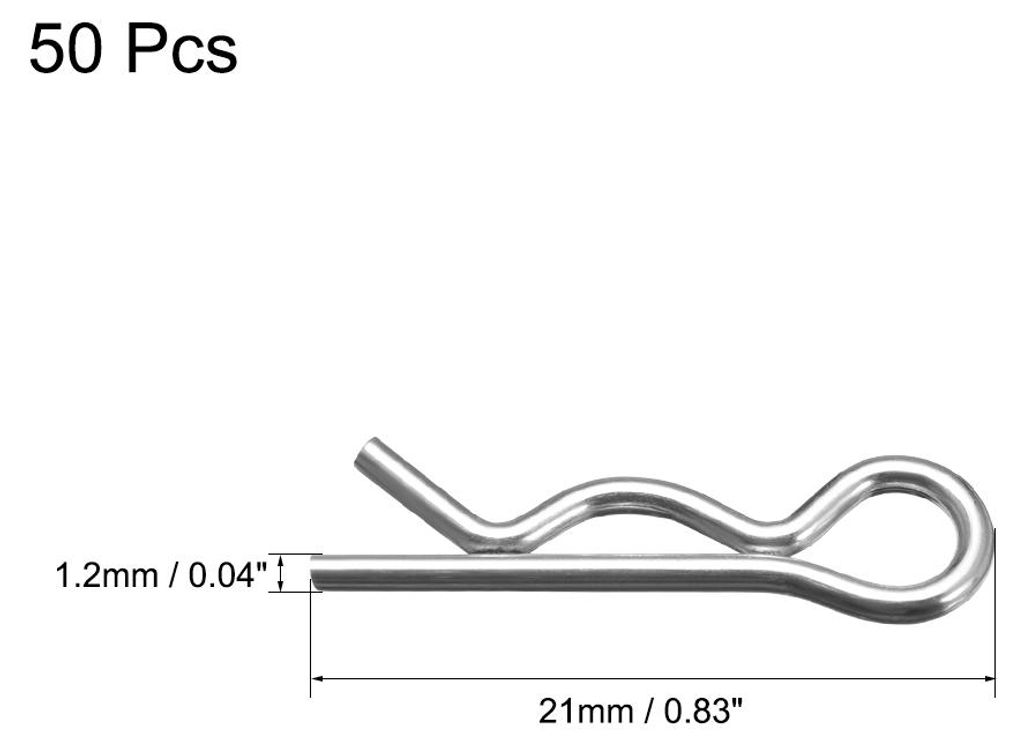 50 Stš¹ck Federsplint Clip Stecknadeln R F?rmiger Federstecker 1.2mm Draht Kohlenstoffstahl 21mm L?nge Anh?nger Traktor M?her Verschluss Hardware...