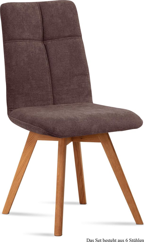 Esszimmerstuhl (6er-Set) Dimut 47x92x60 Eiche geölt/Braun