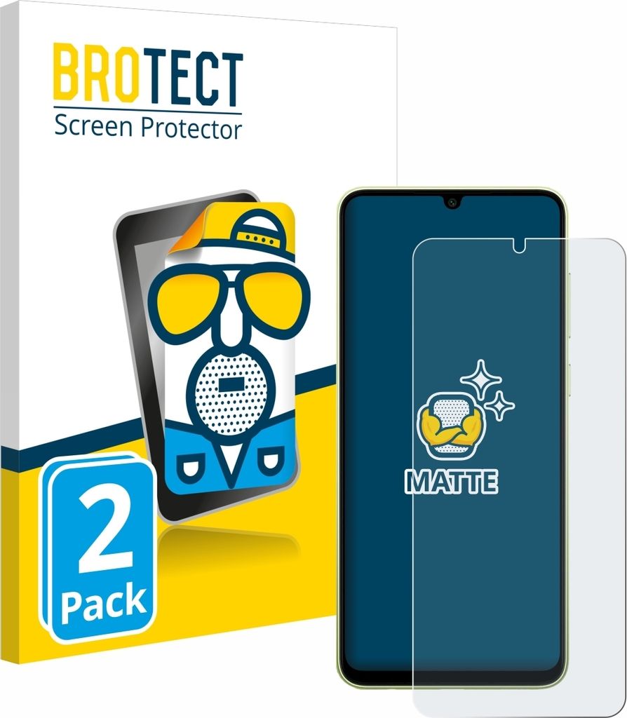 2x BROTECT Schutzfolie für Samsung Galaxy A05 Displayschutz Displayschutzfolie Folie Matt Entspiegelungsfolie