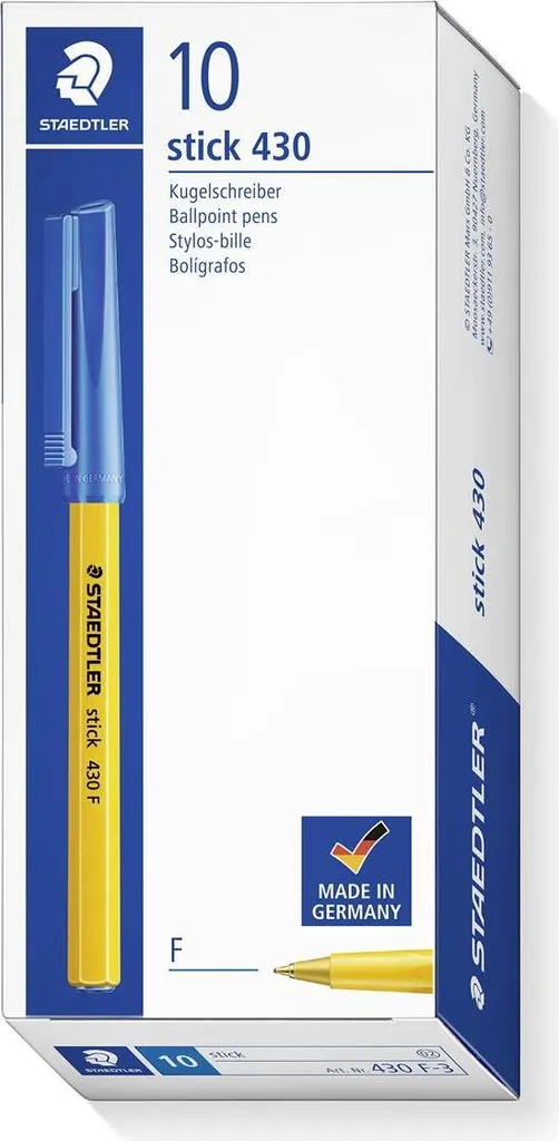 Staedtler 430 F-3 Penna Biro Stick Fine - Massima Precisione Tecnica