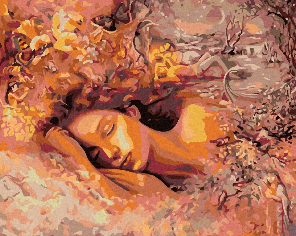 Diamondi - Diamond painting - SCHLAFENDE FRAU, 40X50 cm, ohne Keilrahmen