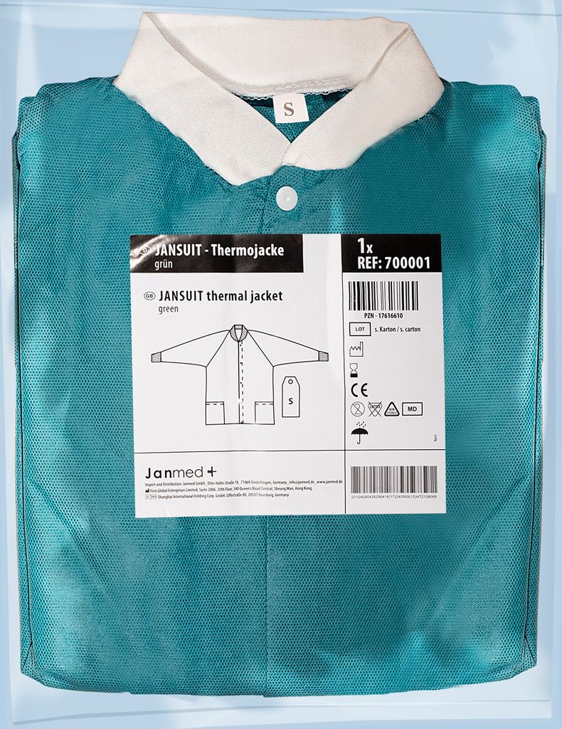 Einweg-Thermojacke, Janmed Bereichskleidung, grün, Produktbild 2