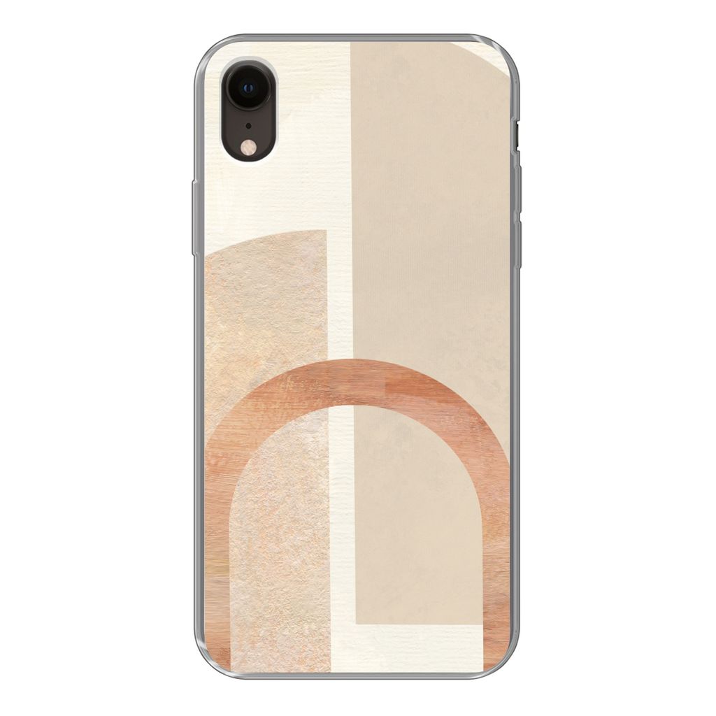 MuchoWow Handyhülle Schutzhülle Hülle für iPhone XR Marmor - Muster - Rosa Silikon Softcase Handy Hülle - Schutzdeckel