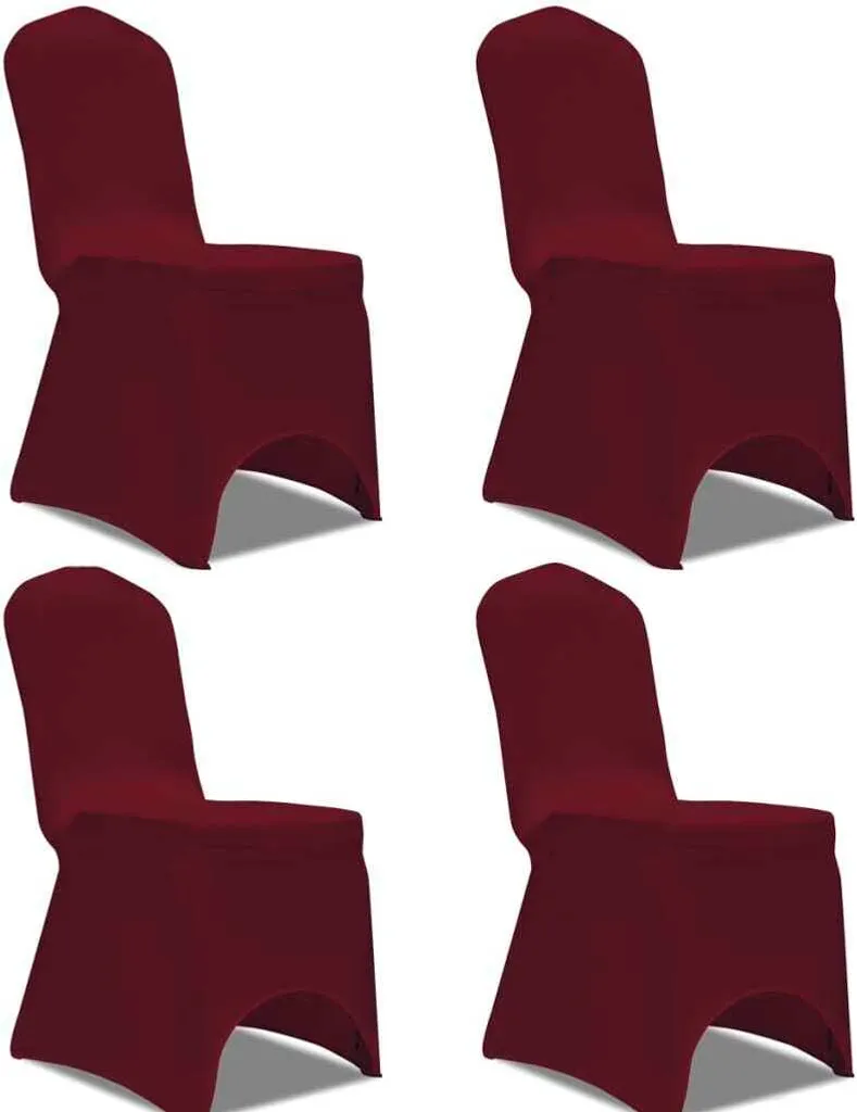 Coprisedia elasticizzato 4 pezzi Bordeaux