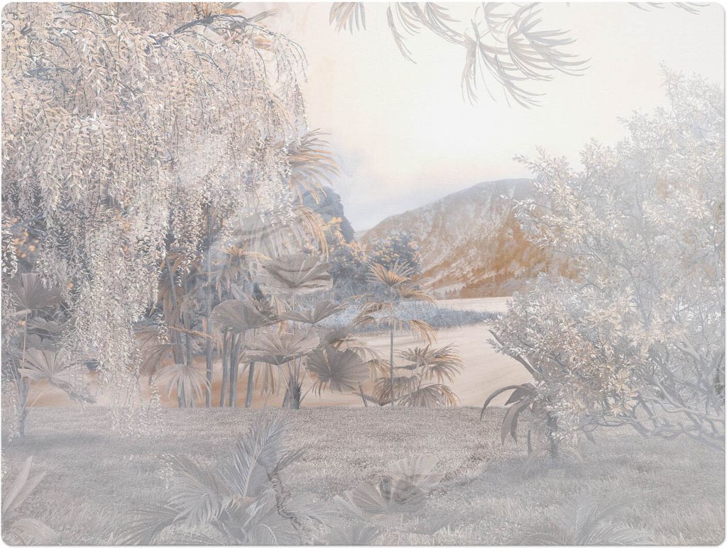 Pastellfarbene Naturlandschaft – Bodenschutzmatte – Rutschfest – Schutzmatte für Büro – Vinylmatte – Stuhlunterlage – 120 x 90 cm