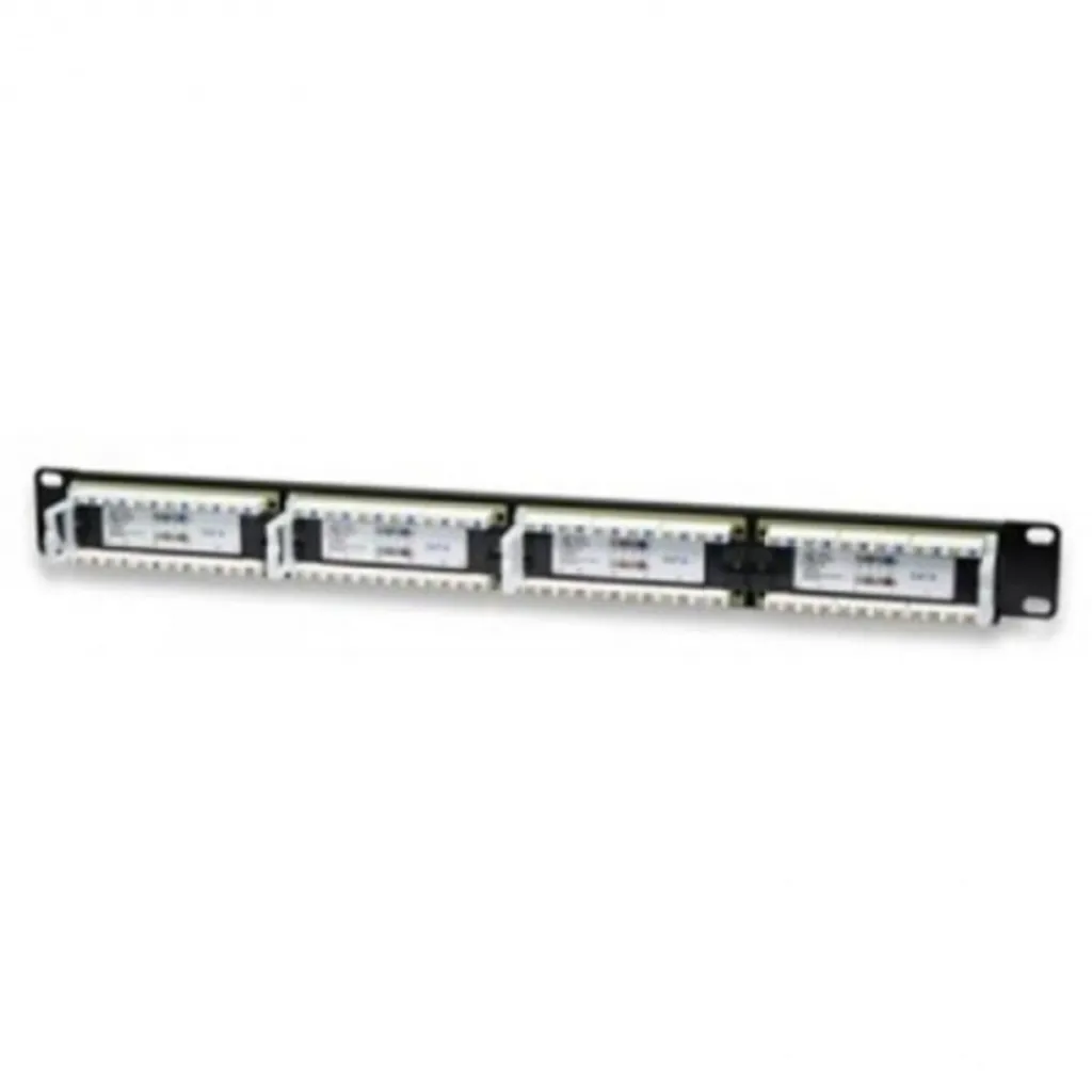 Panneau de Brassage Cat6 24 Ports UTP WP 1U 19 Pouces Noir Haute Densité