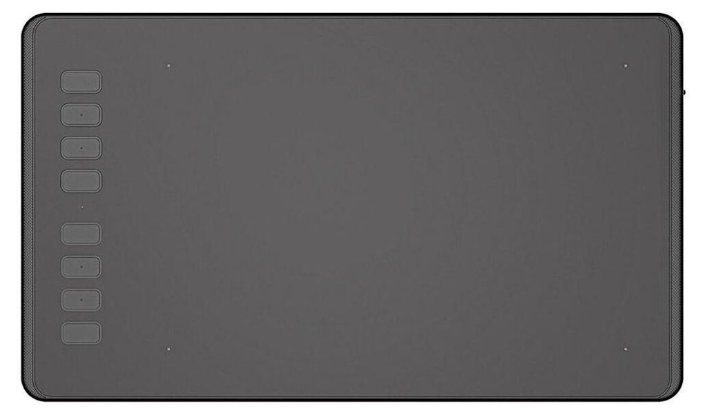 A top-down view of a digital drawing tablet.