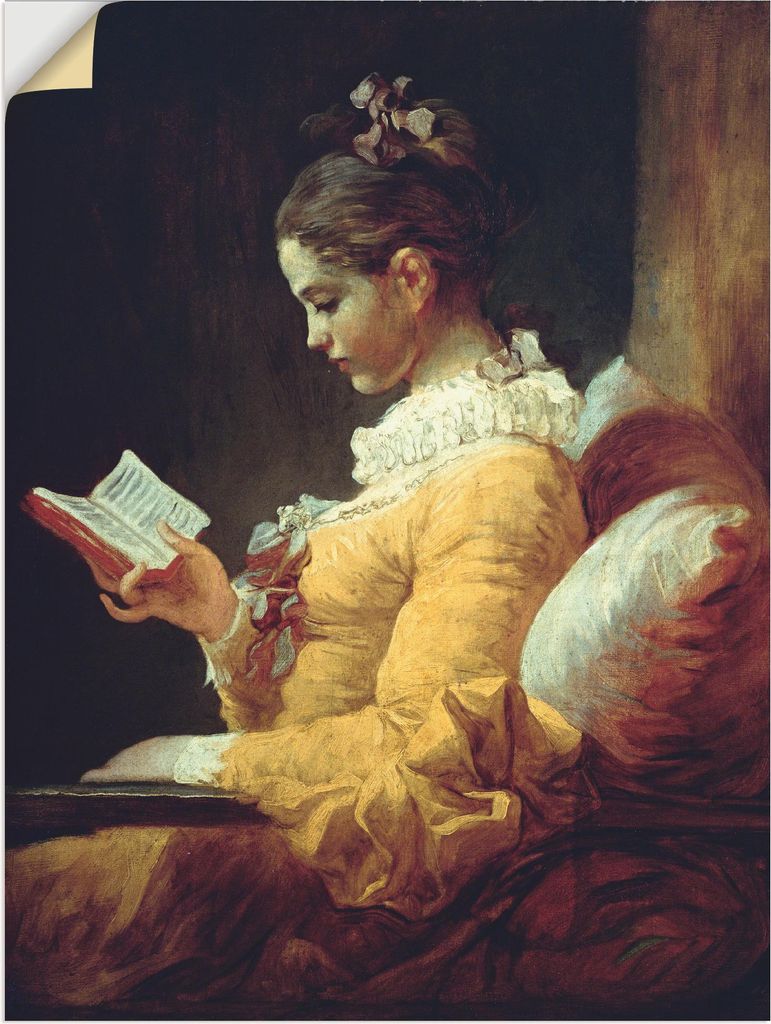 ARTland Wandbild, selbstklebend Lesendes Mädchen. Um 1776 Größe: 45x60 cm