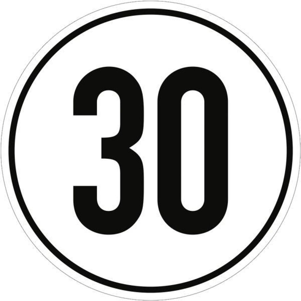 Dreifke Aufkleber Geschwindigkeitsschild, 30 km/h, Folie, Ø 200 mm