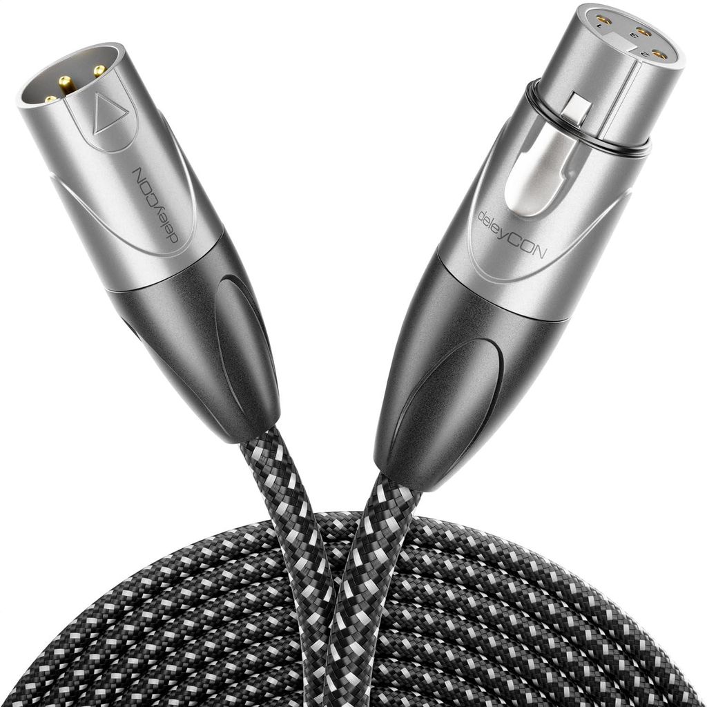 deleyCON 2m Mikrofonkabel XLR Stecker auf XLR Buchse, OFC Produktbild 
