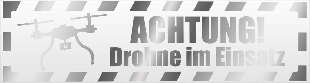 Kiwistar Achtung Heck schwenkt gestreift Magnetschild Schild magnetisch - 45cm Chrom - Magnetfolie für Auto PKW Kfz