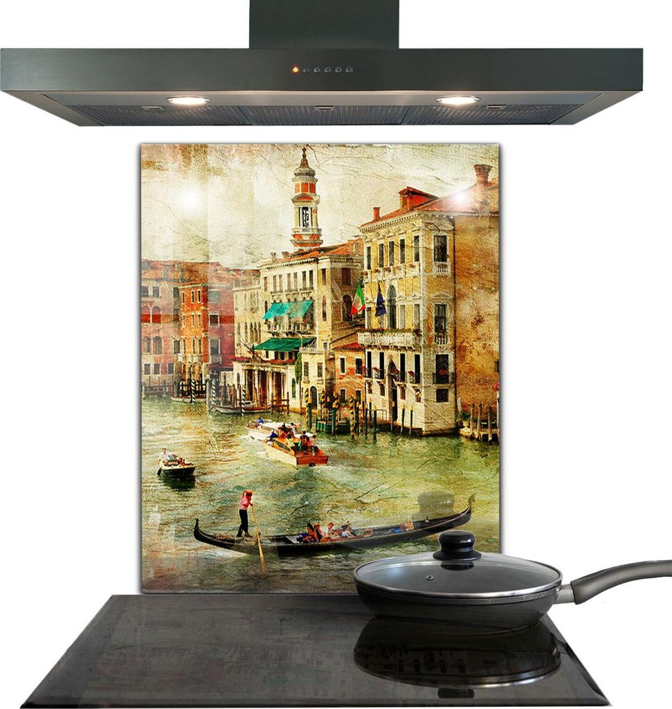 Spritzschutz aus Glas Küchenrückwand - Wandschutz für Herd und Spüle - 60x80 cm - Italien Venedig Vintage Bild