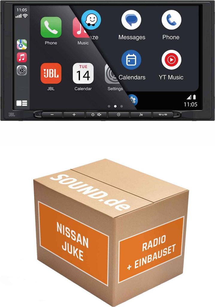 Autoradio Einbaupaket JBL Legend 700D passend für Nissan Juke 1. Generation | CarPlay Wireless Android Auto Wireless