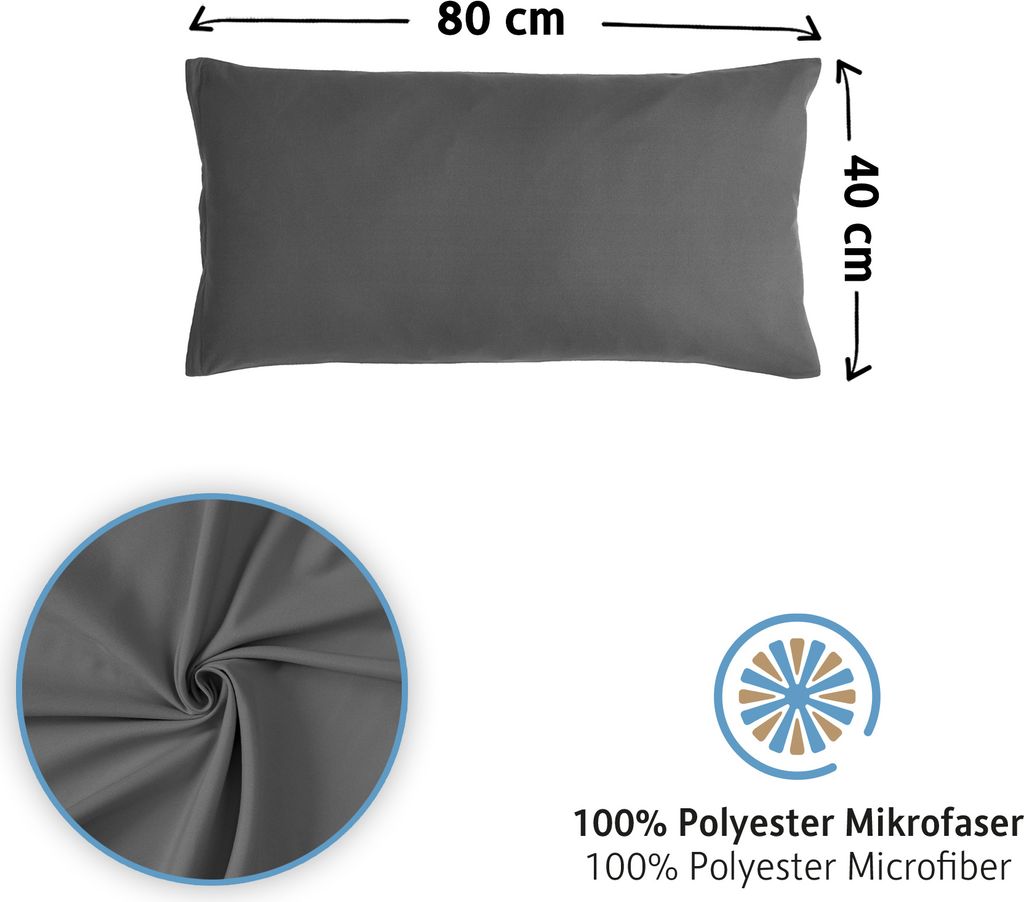 Komfortec Premium Kissenbezüge 2er Set 40x80 cm mit Produktbild 4