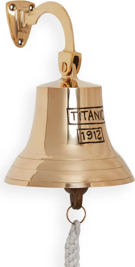 Cloche Murale de Navire style Antique en Laiton Poli Sonnette 38 cm