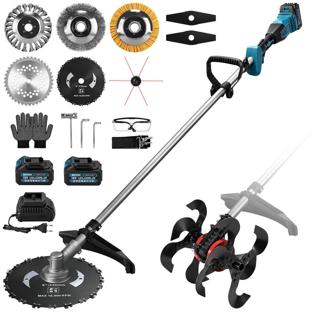 1380W Gartenfräse Motorhacke Elektro mit 9 Ersatzköpfe, Produktbild 