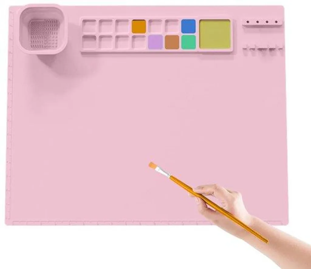 Support silicone pour peinture et colle chaude rose 50x40cm pratique