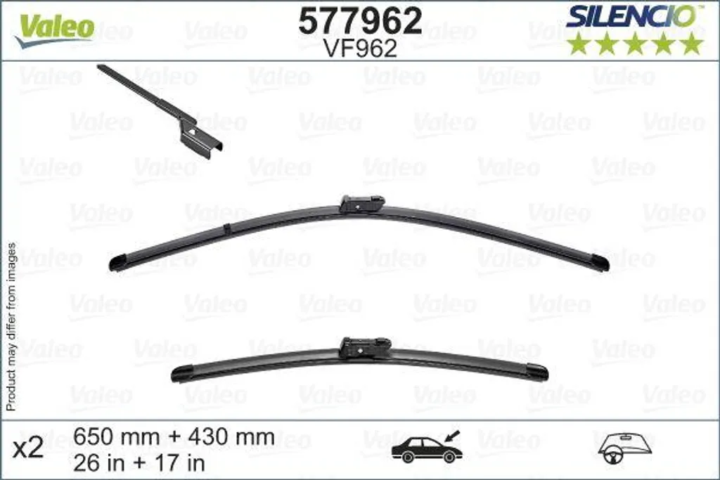 Valeo 577962 Essuie-glace OE 5FG998002 pour Cupra Formentor et Peugeot 508