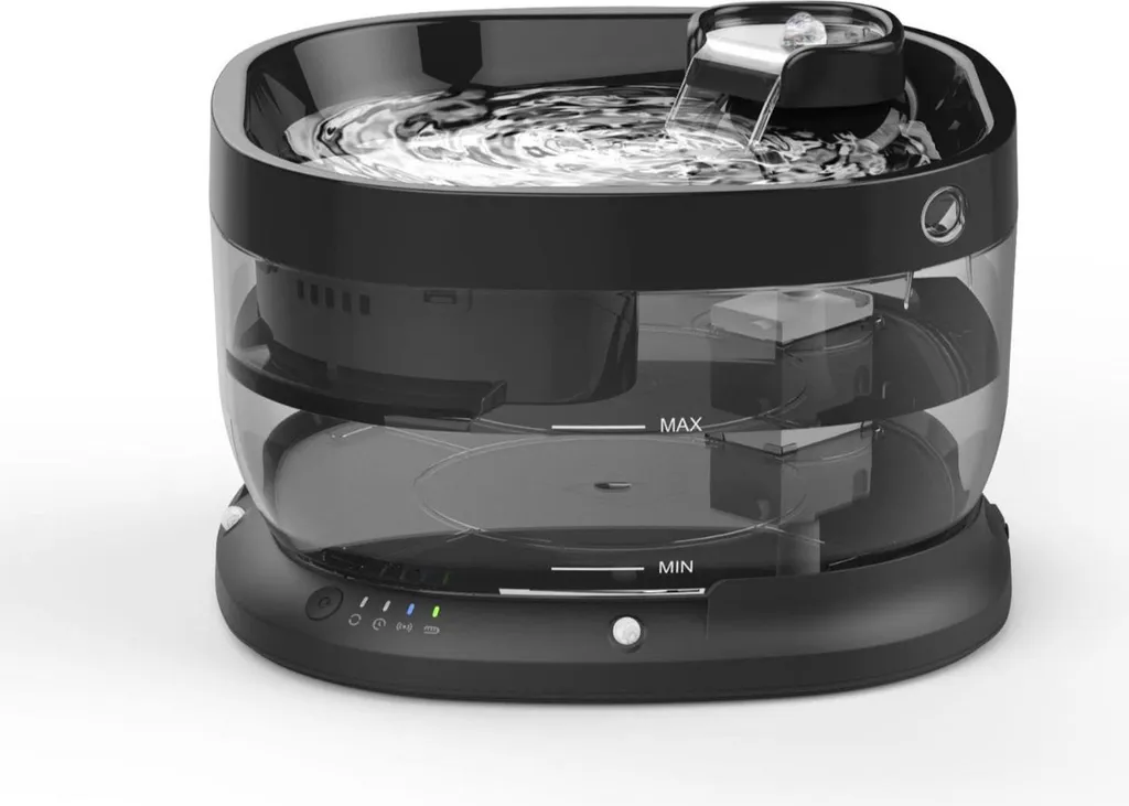 Fontaine à Eau Chat Sans Fil 7L : Anti-Fuites et Eau Pure Filtre Quadruple
