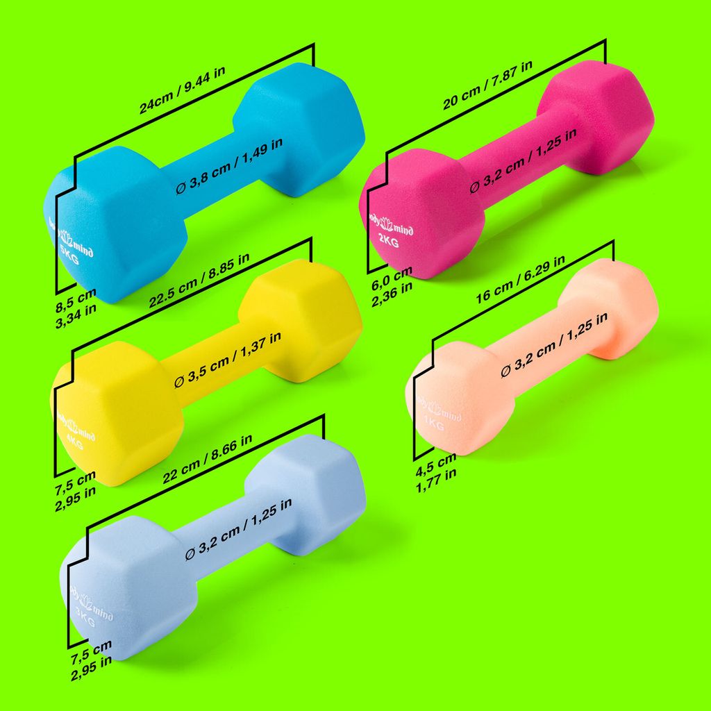 Body & Mind® Hanteln 2er Set Gymnastikhanteln Neopren Produktbild 7