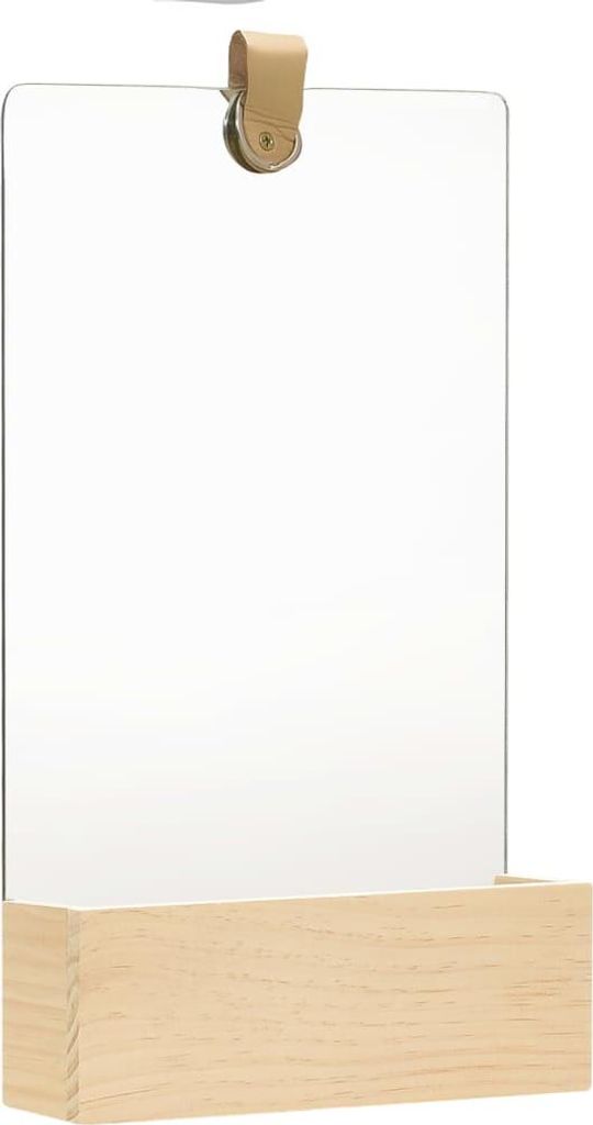 vidaXL Wandspiegel Kiefer Massivholz 23x39,5 cm