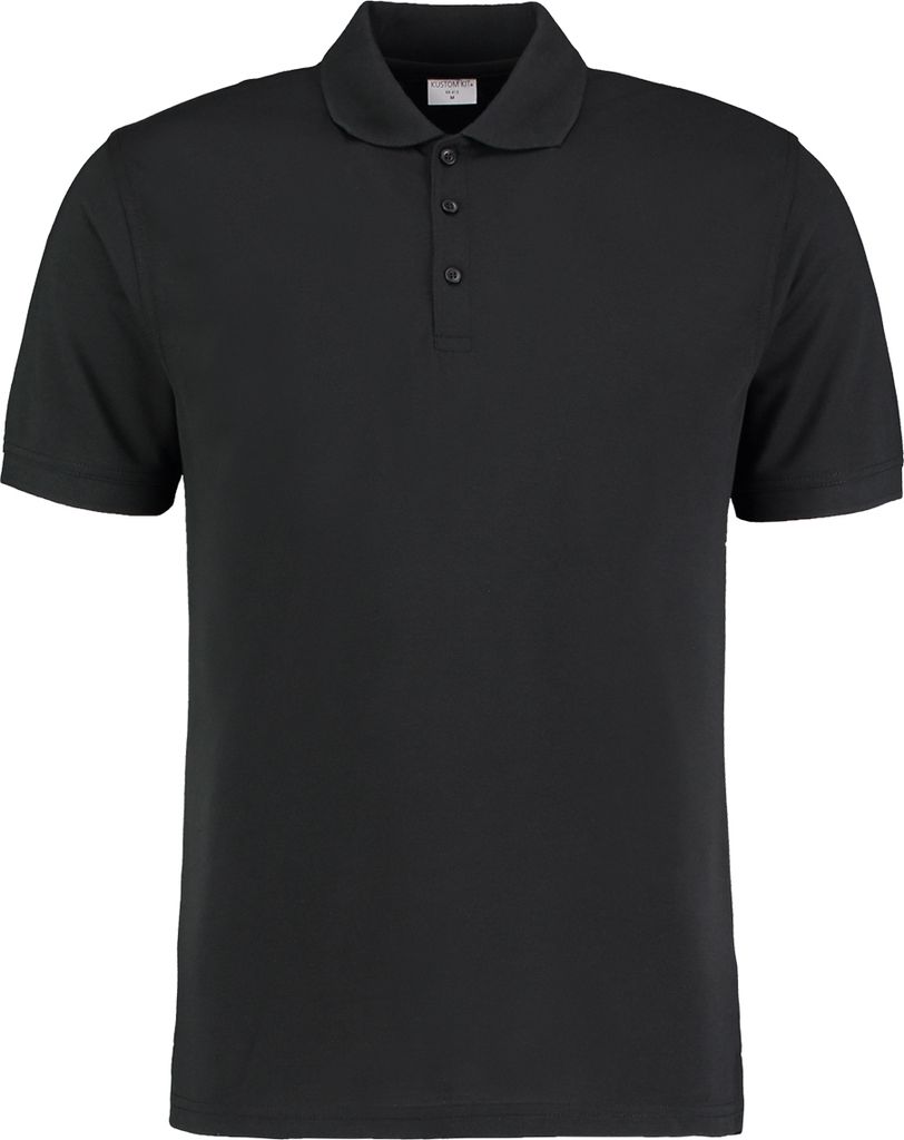 Kustom Kit Slim Fit Herren Polo-Shirt, Kurzarm BC3236 (XXS) (Schwarz)