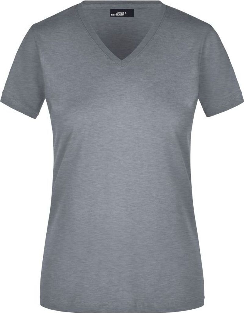 Ladies' Slim Fit V-T Figurbetontes V-Neck-T-Shirt grey-heather, Gr. S