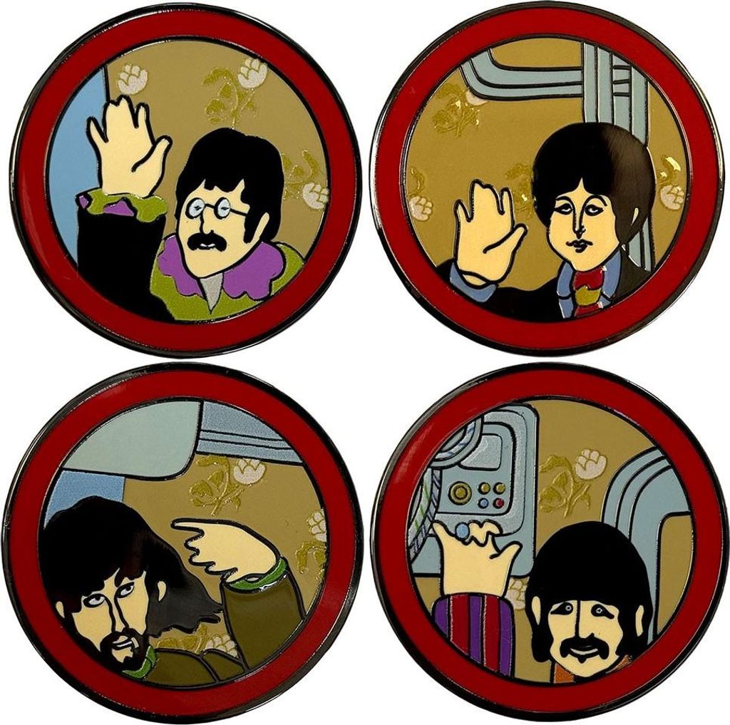 The Beatles - Abzeichen "Yellow Submarine Portholes" 4er-Pack Set - Zink-Legierung Nadel RO14170 (Einheitsgröße) (Bunt)