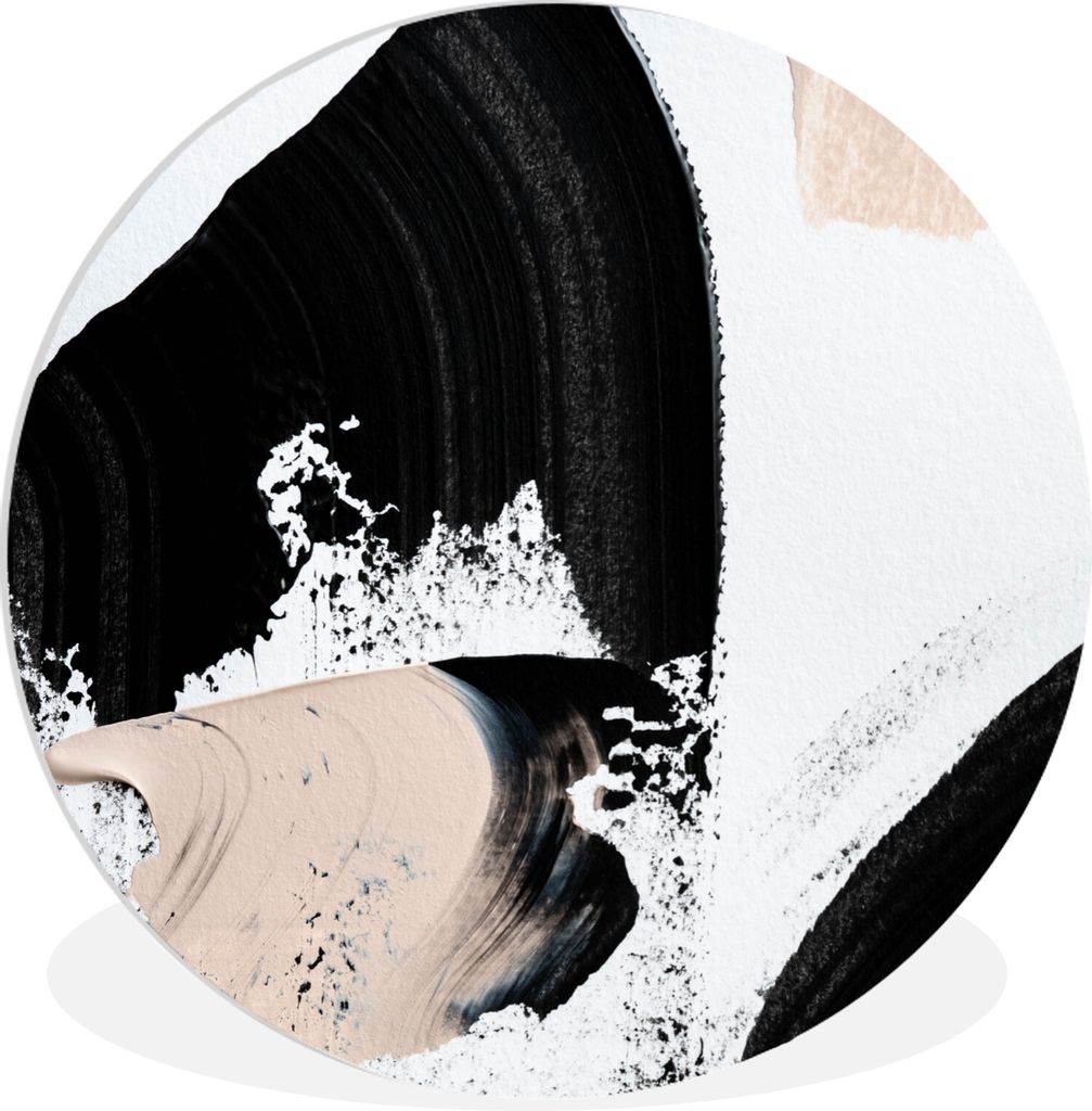 MuchoWow Rundes Wandbild - Runde Bilder Malerei - Abstrakt - Design Ø 60 cm Kreis Wanddekoration Kunststoff - Wandkreis - Wandschmuck - Wand Kre...