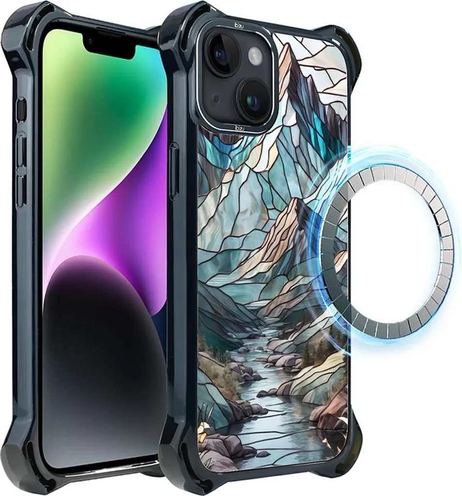 Cover iPhone 14 Plus MagSafe IBIZU DropGuard Ultra Mountain Stream