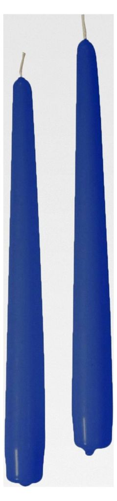 Set aus 10 konischen Kerzen, Durchmesser 2,2 cm, Höhe 25 cm, Farbe Duskblau, hergestellt in Italien