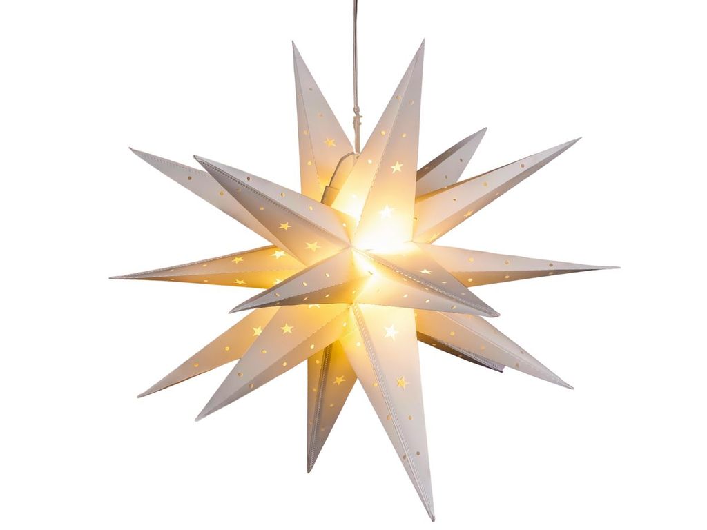 Weihnachtsstern Leuchtstern Papierstern LED 60cm Batterie Adventsstern Dekostern