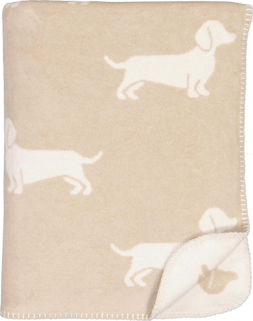 Cawö Decke We Love Dogs Dackel Natur Beige (150x200cm) Produktbild 