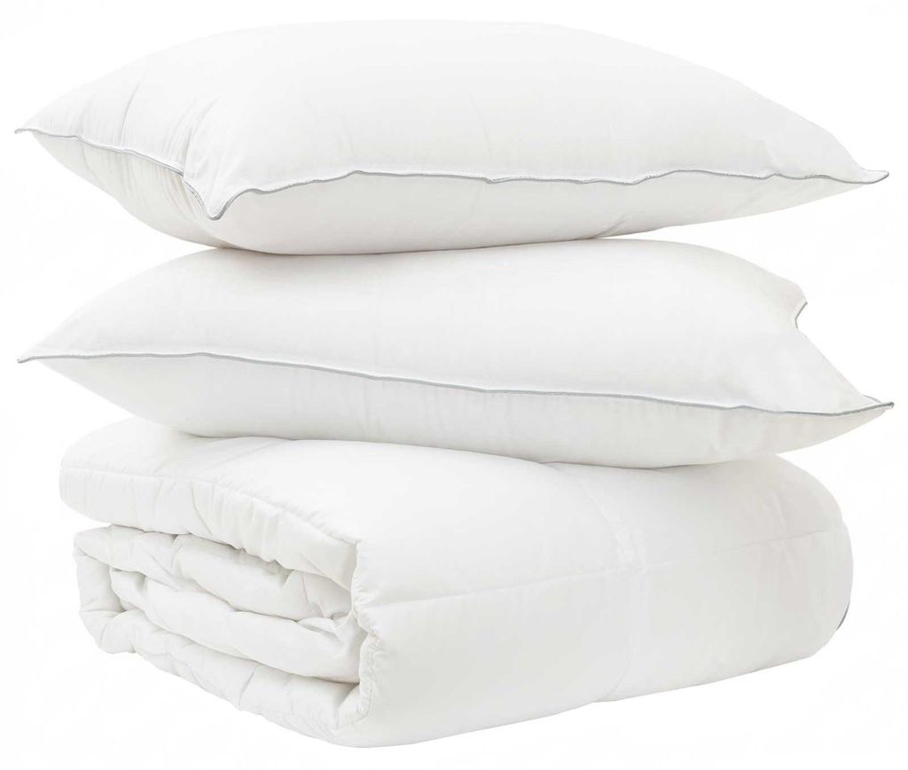 vidaXL Bettwäsche-Set mit Kissen 2 pcs Weiß Bambusfaser