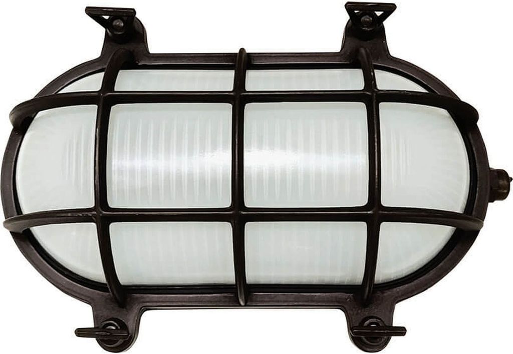 Außenwandlampe Glas Messing massiv E27 IP64 B: 24 cm Schwarz Antik Maritim Kellerleuchte Feuchtraumlampe