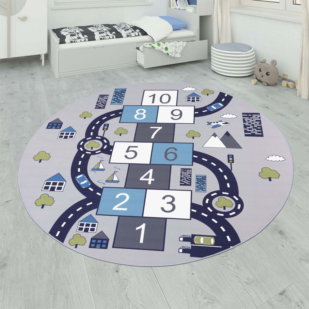 Paco Home Kinderteppich Teppich Rund Kinderzimmer Produktbild 