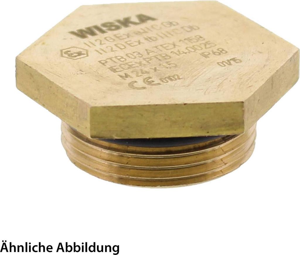 "ATEX-Verschlussschraube M25x1,5 Sechskant inkl. O-Ring Messing (CuZn) blank II 2G (1,2) II 2D (21,22)"