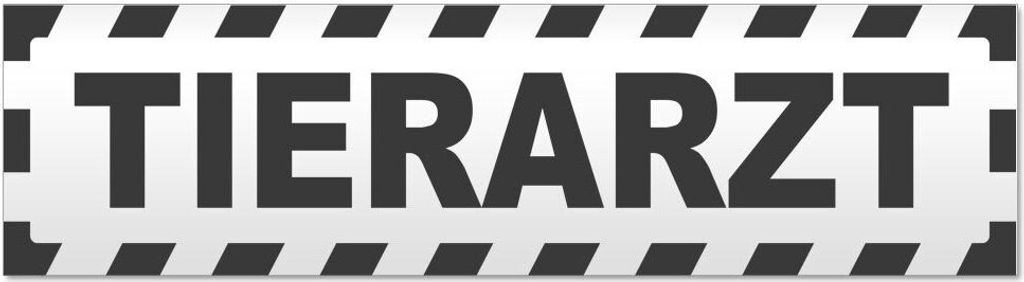 Kiwistar - Autoaufkleber - Dunkelgrau - 60 x 16 cm - Tierarzt gestreift - Hinweis Aufkleber Sticker für Auto, Kfz, Fahrrad, PKW, LKW