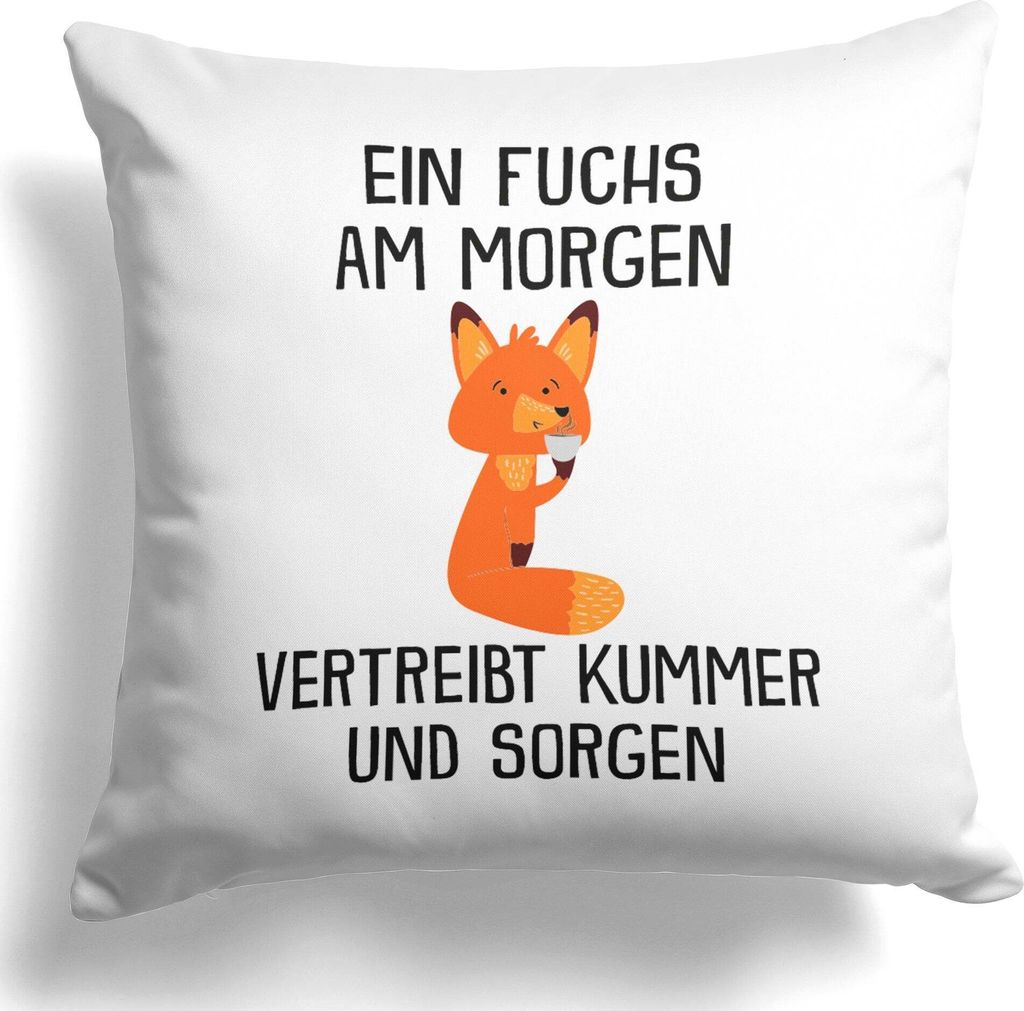 22Feels Fuchs Kissen Lustig Deko Süß Tier Geschenk Frauen Männer Couch Humor Wohnaccessoire Sofa Büro Wohnzimmer Schlafzimmer Couch