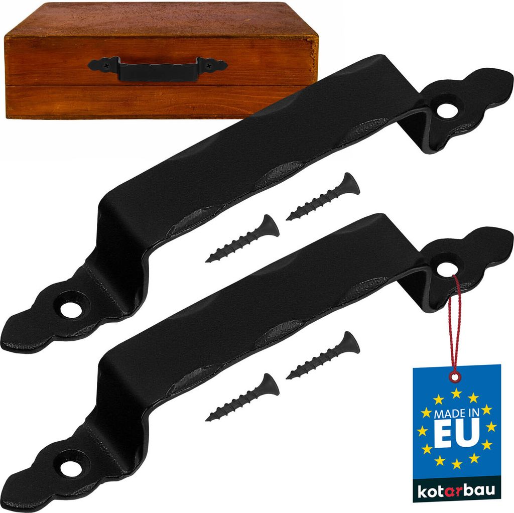 KOTARBAU® 2er Set Geschmiedeter Türgriff 200mm Antik Produktbild 
