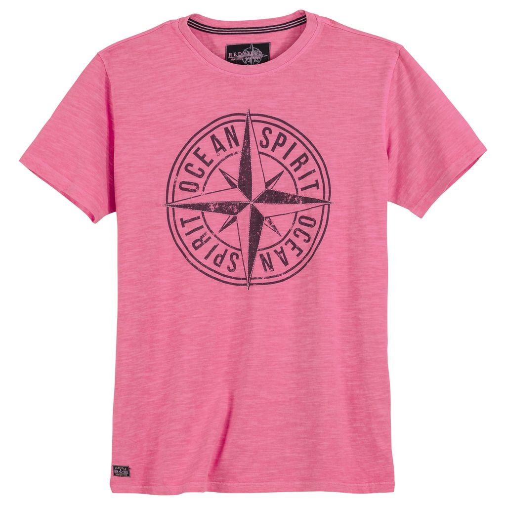 Redfield Übergrößen T-Shirt rosa used Kompass-Print