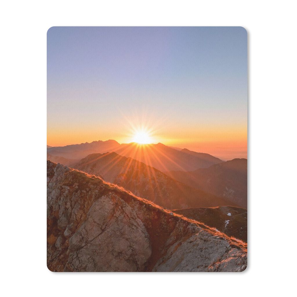 MuchoWow Mauspad Mousepad Berg - Landschaft - Sonne 30x40 cm - Mousepads - Maus Mat - Pad - Mausunterlage - Mausmatten